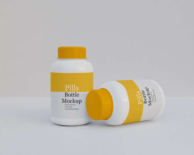 Plastics pills bottle mockup