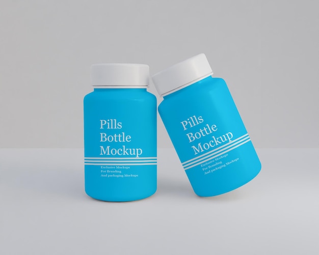 Plastics supplement pills bottle mockup 3d