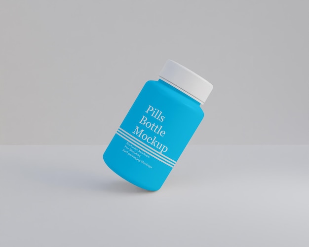 Plastics supplement pills bottle mockup 3d