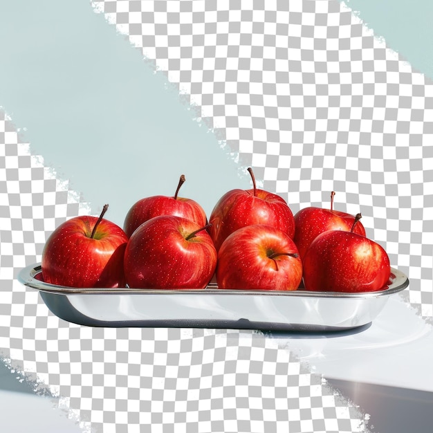 a plate of apples with a white plate that says  apple