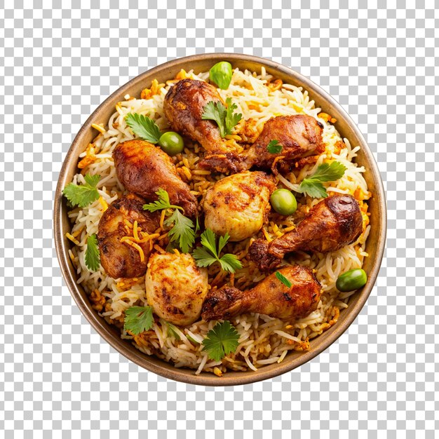 PSD a plate biryani isolated on a transparent background