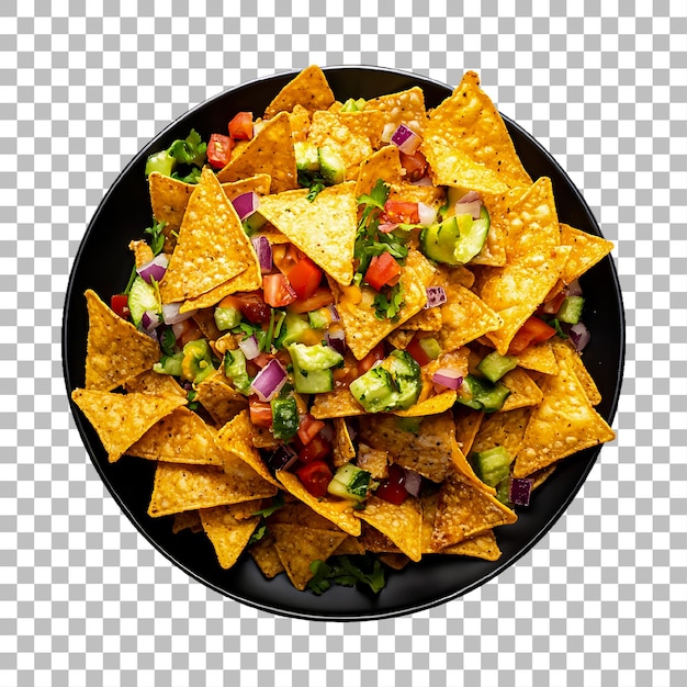 PSD a plate of crispy nachos png on a transparent background