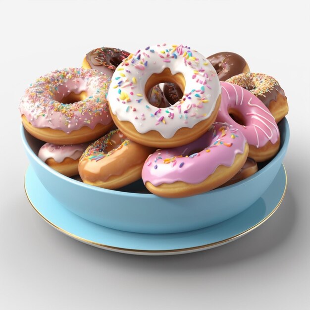 PSD a plate of donuts with sprinkles on it