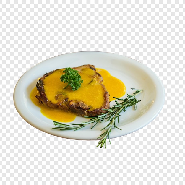 A plate of food isolated on transparent background