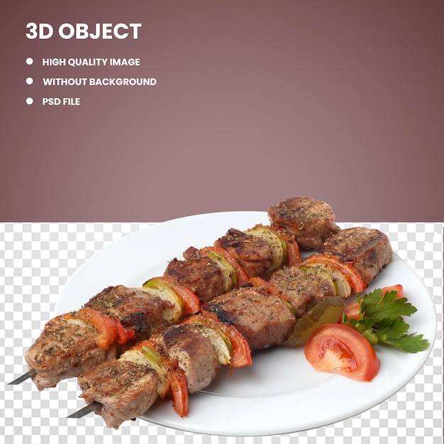 PSD a plate of food that says 3d model