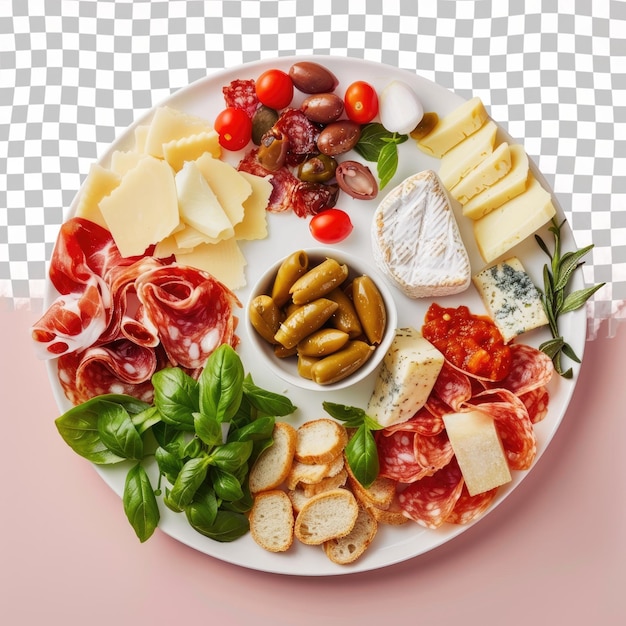 PSD a plate of food with cheese meat cheese and cheese