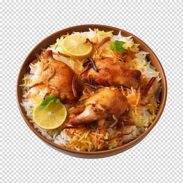 plate of food with a chicken and rice or biryani