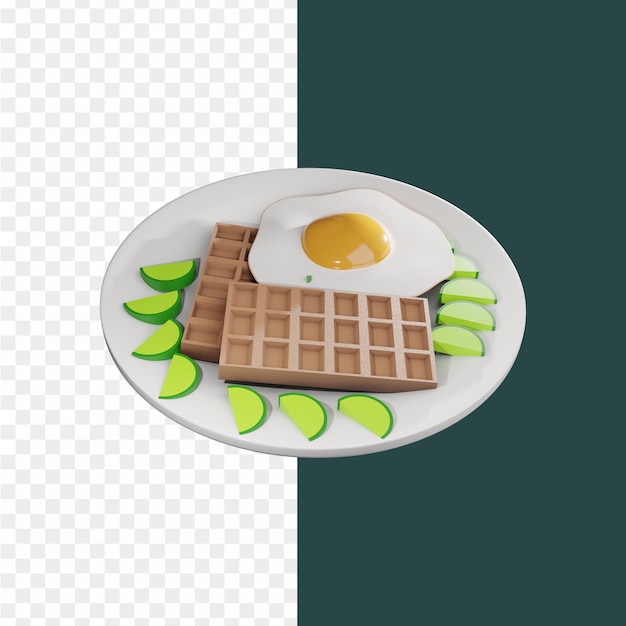 A plate of food with a chocolate egg and a plate of eggs