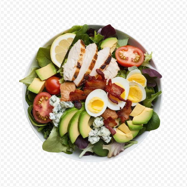 PSD a plate of food with a picture of a chicken and avocado