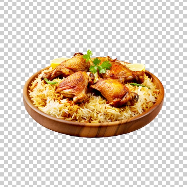 a plate of food with rice and a picture of a chicken