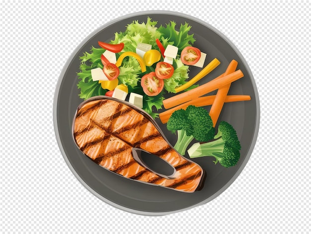 PSD a plate of food with a salad and a fork