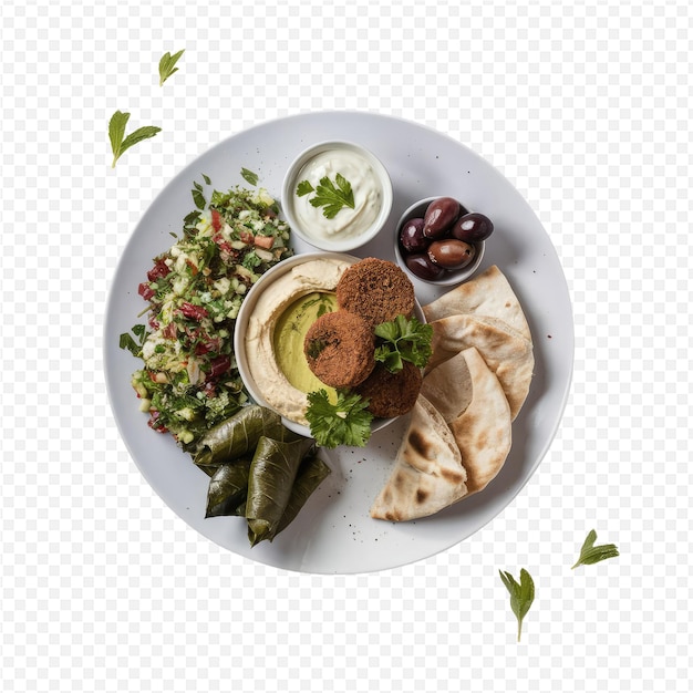 PSD a plate of food with a salad and a salad