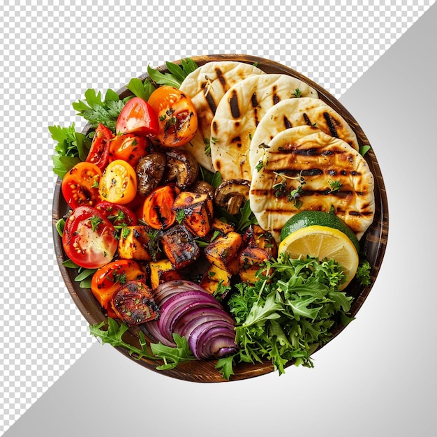 PSD a plate of food with a salad and a sandwich on it