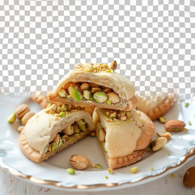 a plate of food with a sandwich and nuts on it