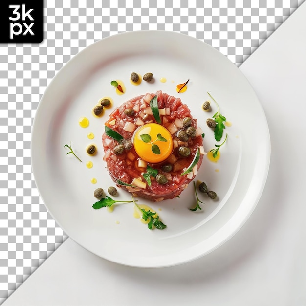 PSD a plate of food with a sticker that says  xm  on it