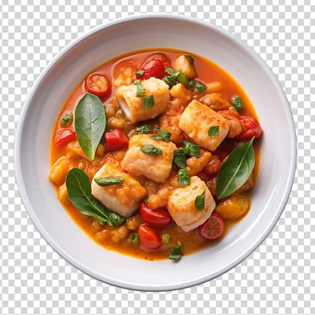 A plate of food with vegetables and meat on transparent background