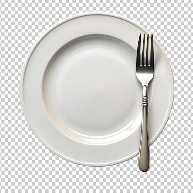 PSD a plate fork on transparent background