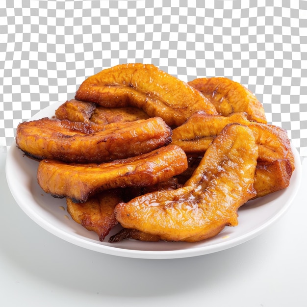 a plate of fried food with a white background with a checkered pattern