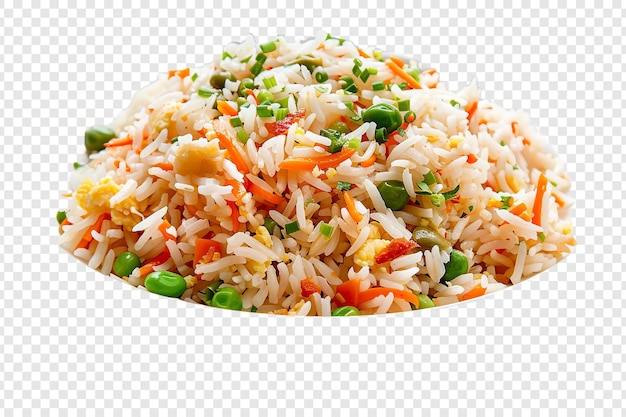 PSD plate of fried rice isolated on transparent background