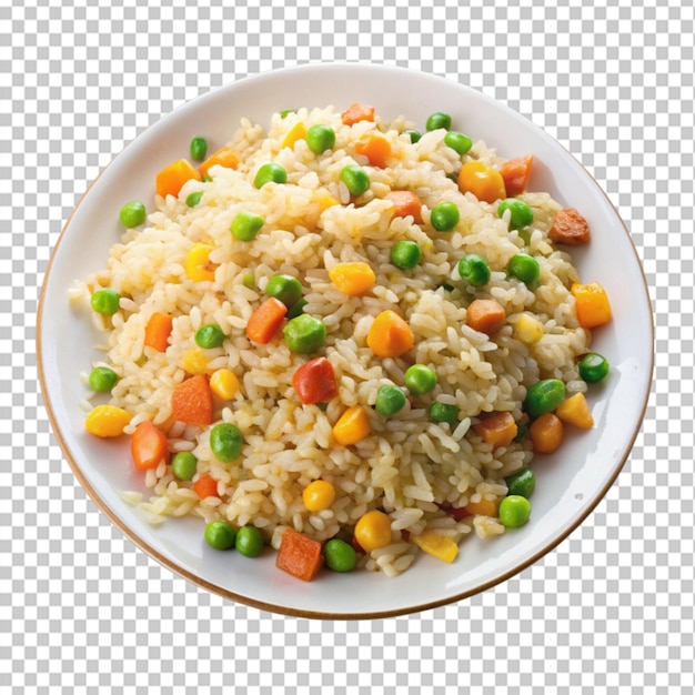 PSD a plate of fried rice on transparent background