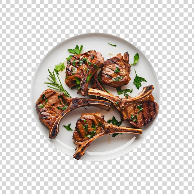 PSD a plate of grilled steak with spice on a plate with a white background