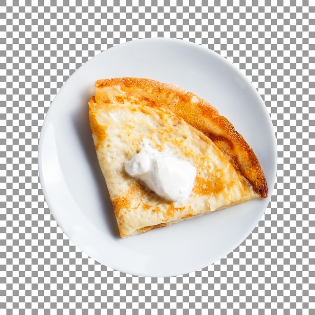 Plate of pancakes isolated on transparent background