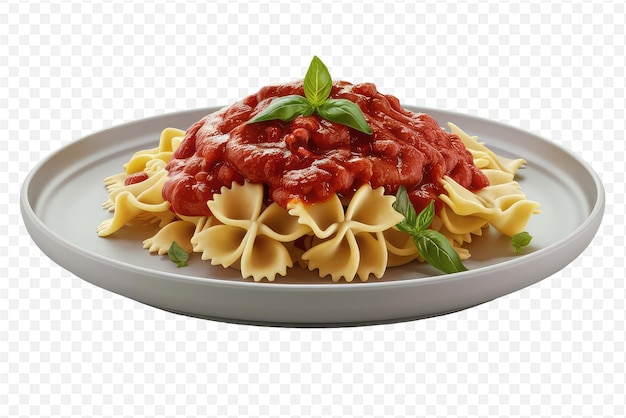 PSD a plate of pasta with a tomato sauce on it