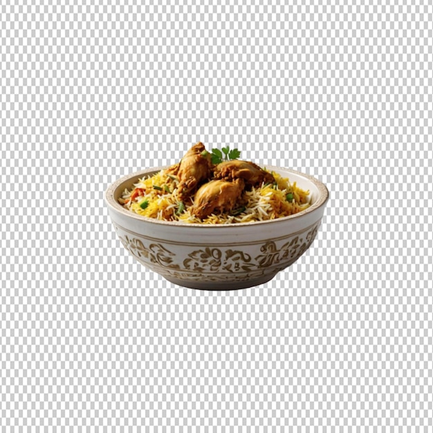 a plate of rice with chicken and rice on it