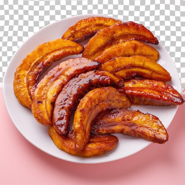 a plate of sausages with a checkered pattern on the top