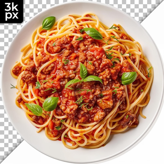 PSD a plate of spaghetti with a picture of a meal of meat and vegetables