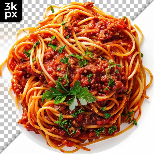 PSD a plate of spaghetti with a picture of a meal of spaghetti and beans