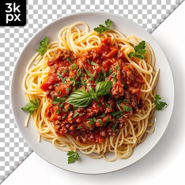 PSD a plate of spaghetti with a picture of a meal of spaghetti and sauce