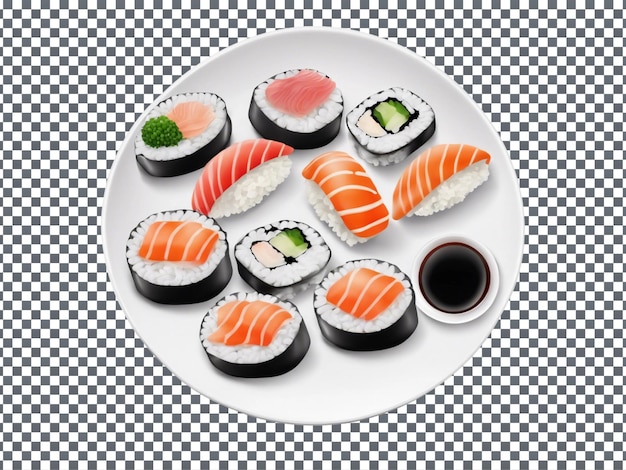 Plate of sushi Isolated on Trabsparent Background