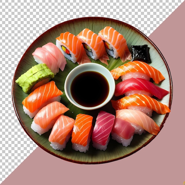 a plate of sushi