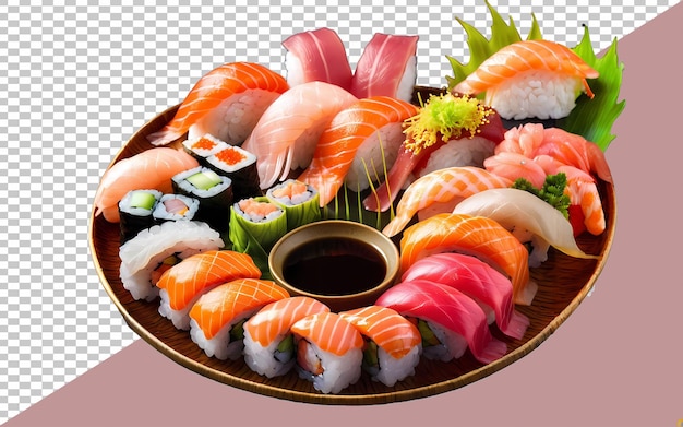 a plate of sushi