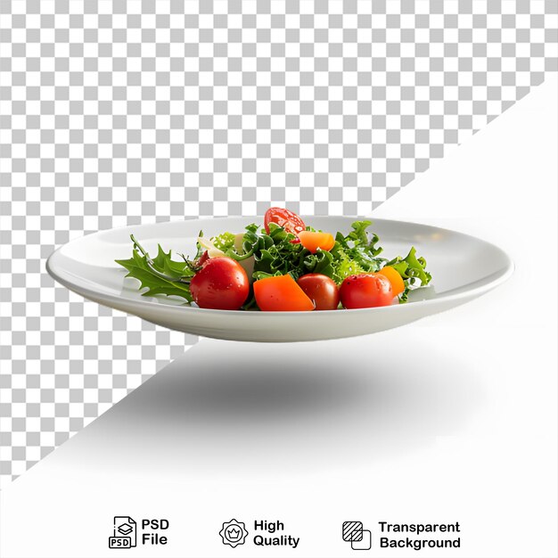 PSD a plate of vegetables and fruits with transparent background