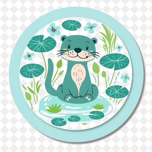 PSD a plate with a cartoon cat on it and the word quot a quot on it