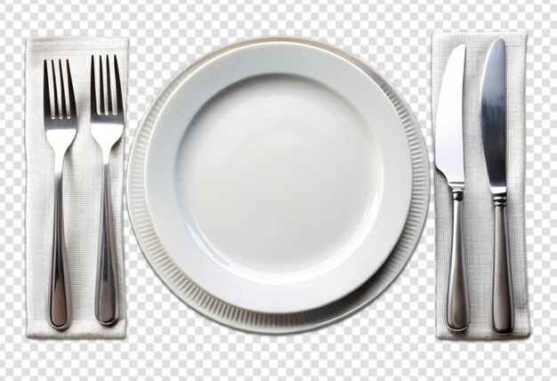 PSD a plate with a fork and a knife on it