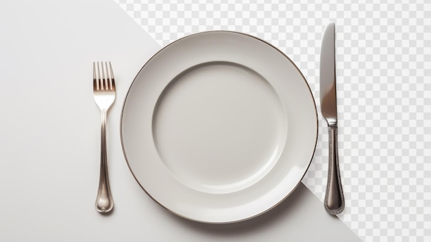 PSD a plate with a knife and fork next to a plate with a knife and a knife