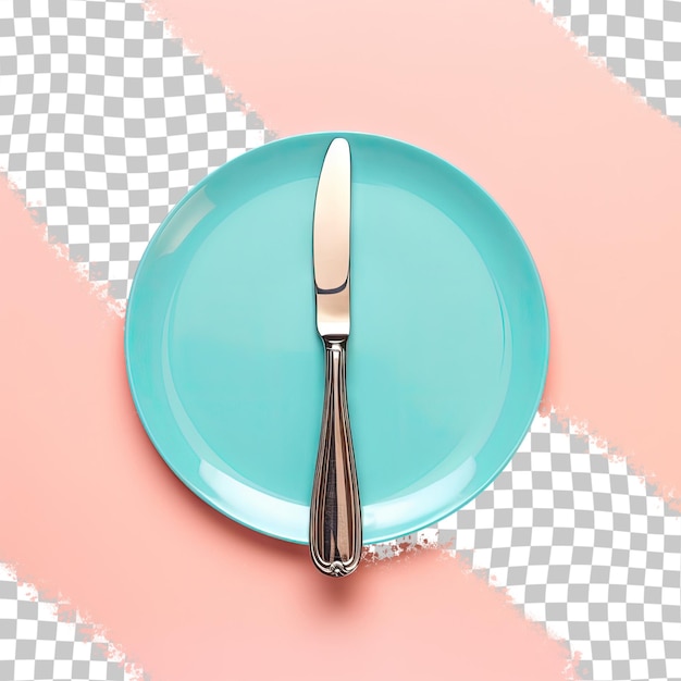 a plate with a knife and a knife on it