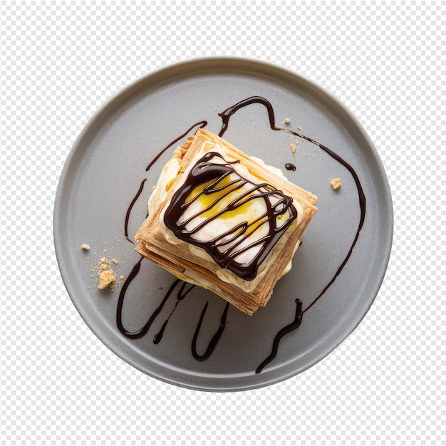 PSD a plate with a piece of toast with chocolate on it