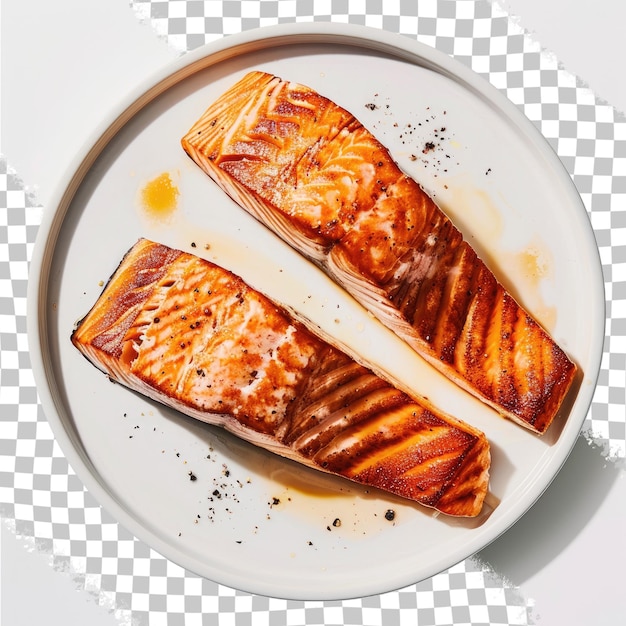 PSD a plate with salmon and cheese on it with a checkered tablecloth