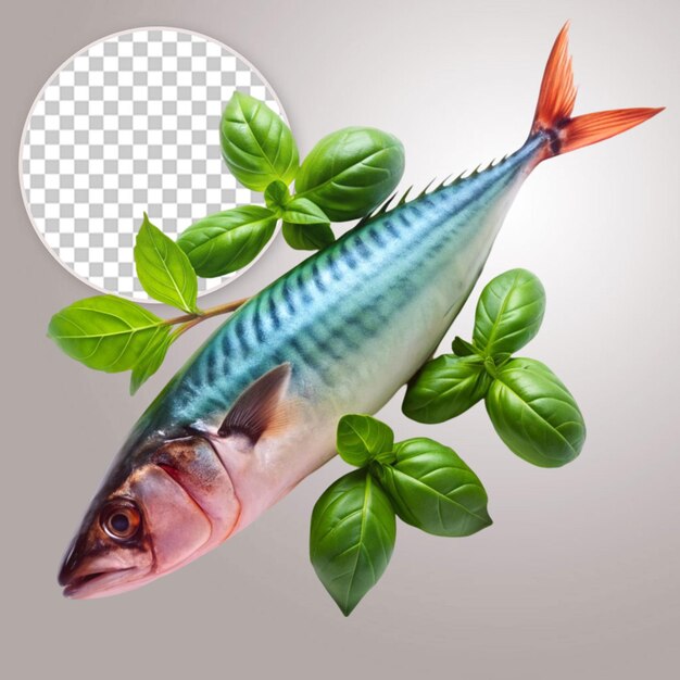 Plate with sea bass transparent background