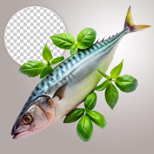 Plate with sea bass transparent background