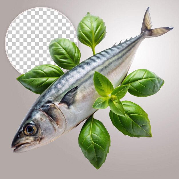 Plate with sea bass transparent background