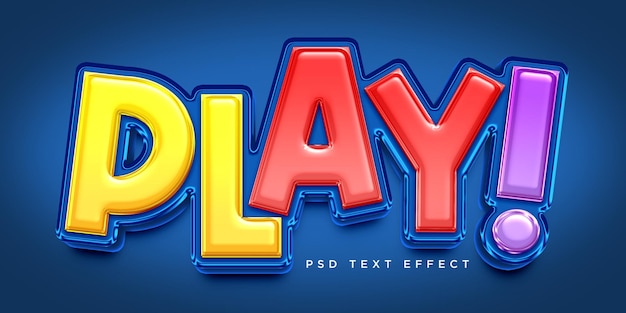 PSD play 3d style text effect