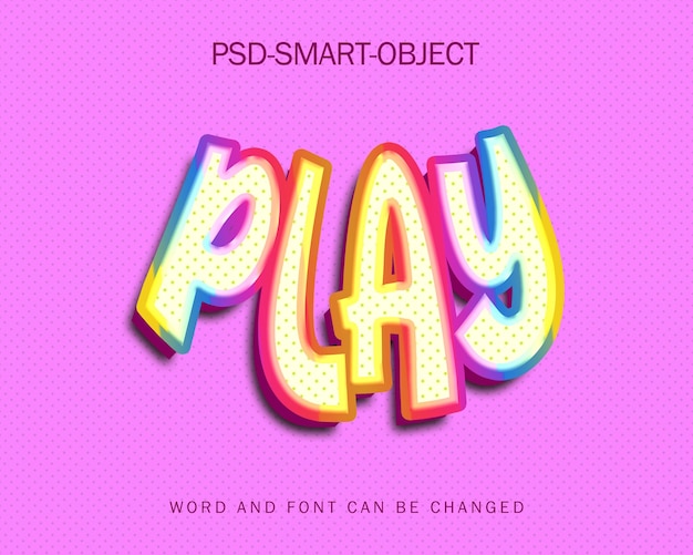 Play 3d text effect