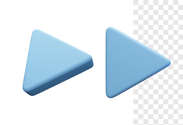 Play button 3d icon with blue color