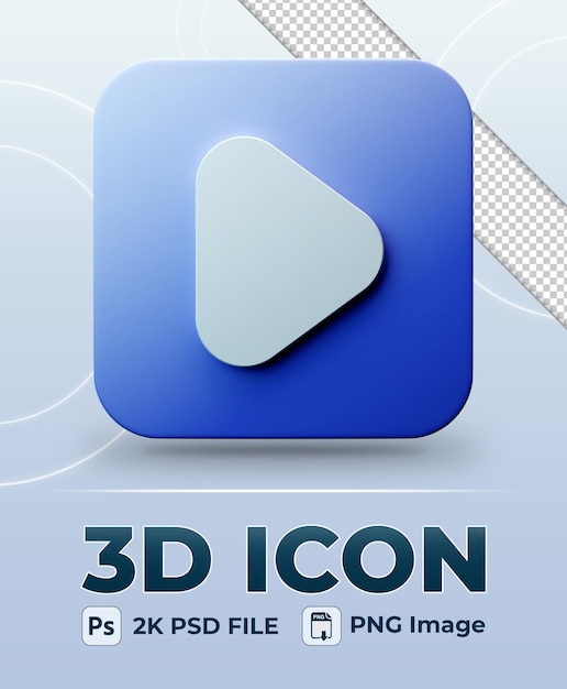 play button 3d icon