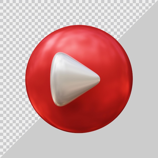 Play button social media logo icon with 3d modern style